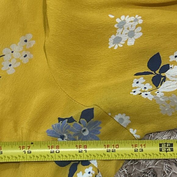 Old Navy Dress 2XL Yellow Midi Tiered Floral Long Sleeves Flowy Ruffle Casual - Picture 14 of 14